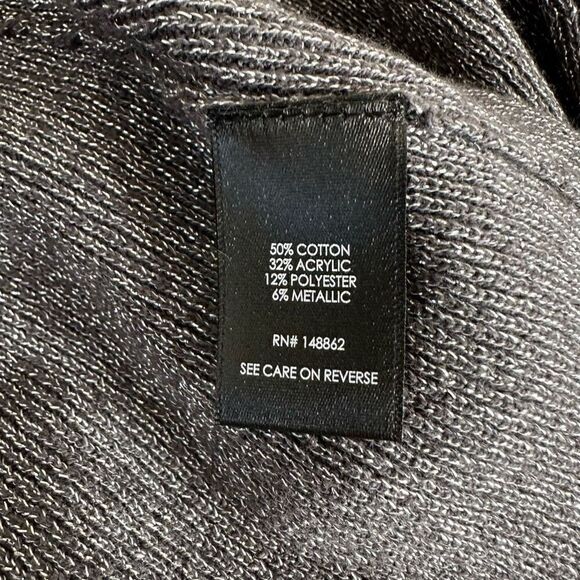 Torrid Womens Gray Metallic Drape Front Sweater Cardigan Large Modern Glam - Picture 10 of 11